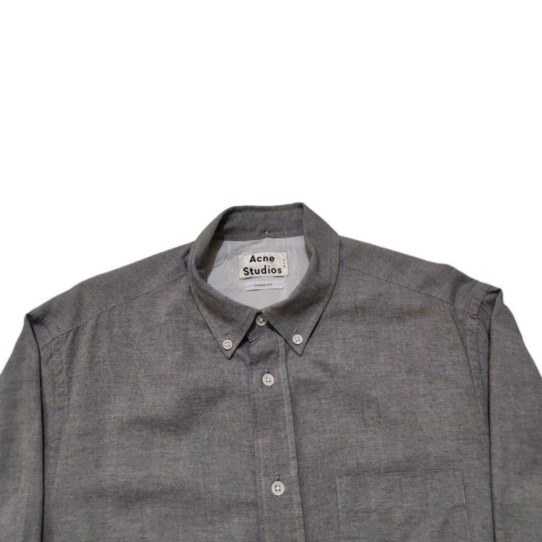 ACNE STUDIOS ISHERWOOD OX BUTTON DOWN LONGSLEEVES SHIRT (Category: Formal Shirts) located in Dinalupihan. Submitted by aizzeestuffs (Listing ID 1440909548, Image 2). Description: Length:29" Width:20" Shoulder:18" Sleeves:25.5" Color may vary due to lighting. Pm for more Details. Old Money Luxury Designer..