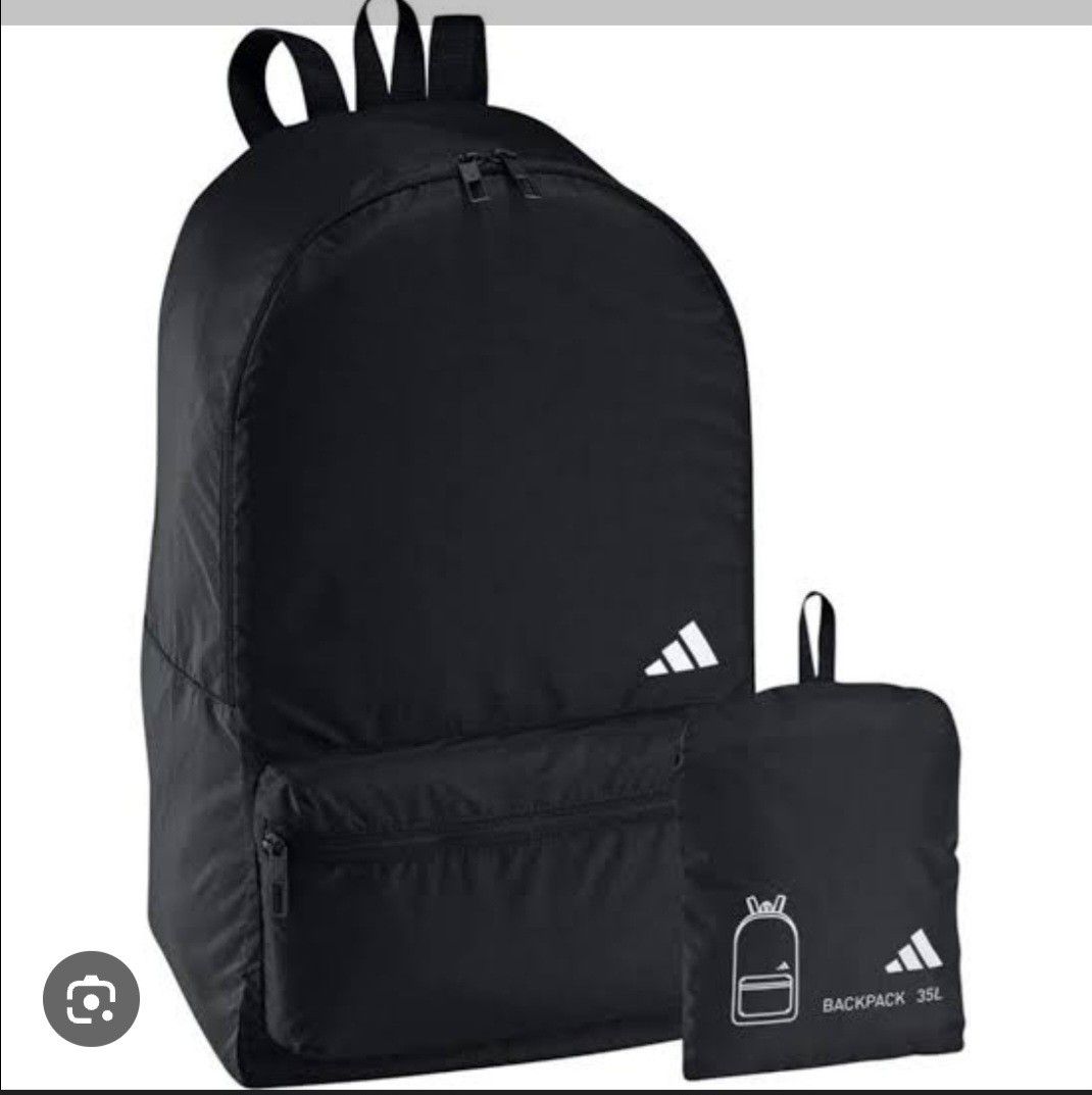 Adidas 35L Lightweight Collapsible Backpack Black (Category: Backpacks) located in Tanay. Submitted by happinessforless (Listing ID 1440826841, Image 1). Description: - Adidas Backpack - 35L Capacity - Lightweight and Foldable - Ideal for Travel or Everyday Use - Zippers in excellent working condition - Made from eco friendly material - This is a compact backpack - Clean interior - Ready for its new owner.