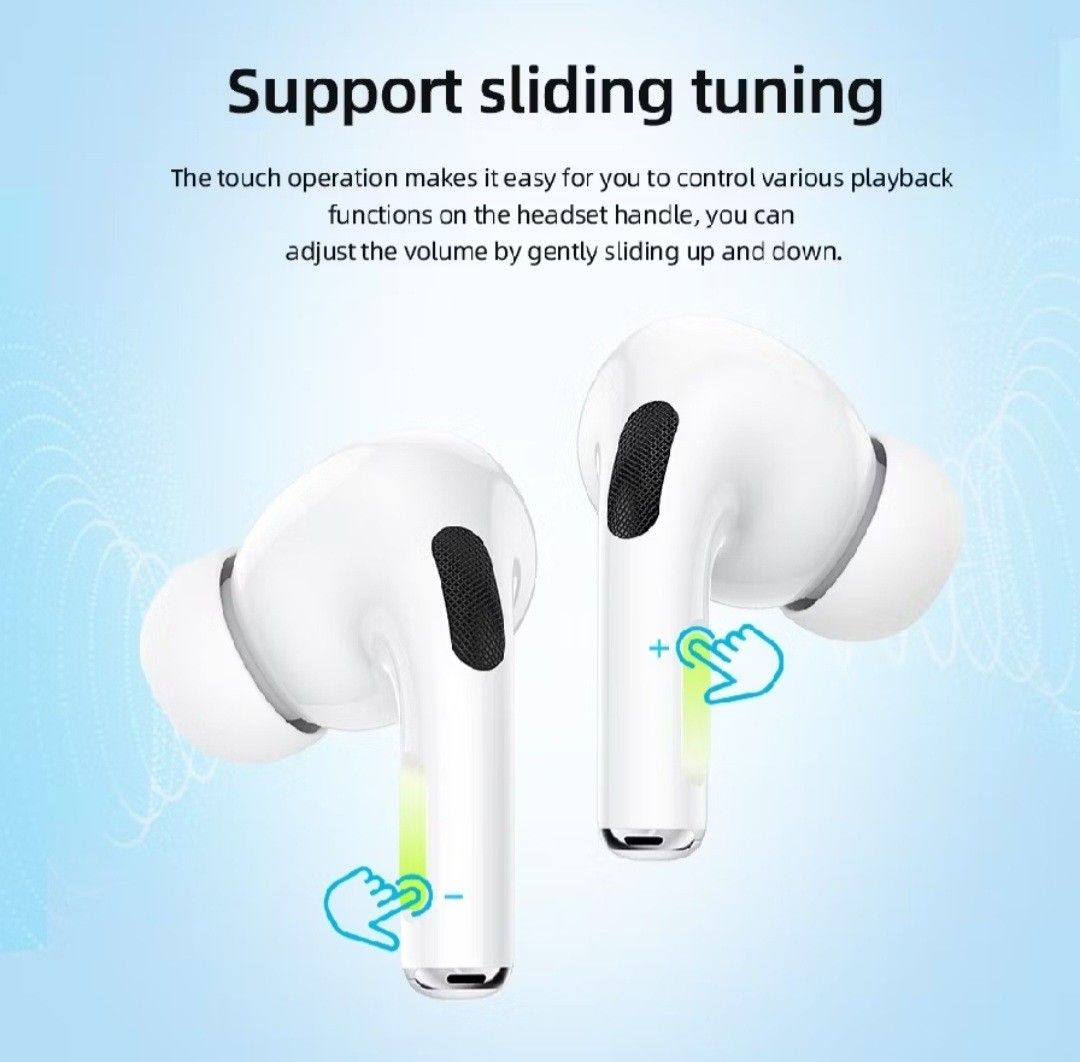 Airpods pro 2 hoco (Category: Earphones) located in Singapore. Submitted by noblerabbit-88709d (Listing ID 1440935999, Image 2). Description: - HOCO EW51 Wireless Earbuds - Slide to adjust volume - Transparent and Strong noise cancellation mode to hear surroundings - Charging case makes a sound for easy locating - Supports magnetic wireless charging - Convenient and fast charging.