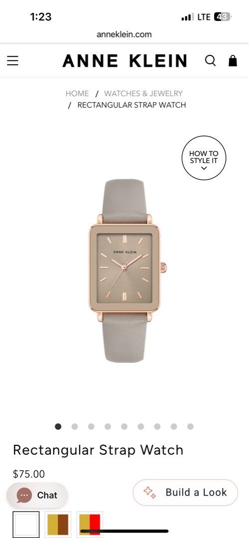Anne Klein Rectangular Strap Watch - Rose Gold & Grey (Category: Women's Watches) located in Muntinlupa City. Submitted by projectnoclutter (Listing ID 1440806274, Image 3). Description: - Anne Klein rectangular watch - Rose gold tone case - Grey leather strap - Neutral taupe dial - Includes original box - Classic timepiece for everyday wear.