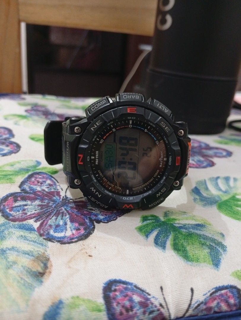 Casio Pro Trek PRG-340 (Tough Solar / Triple Sensor) - Rush Sale (Category: Men's Watches) located in Manila. Submitted by garagehub (Listing ID 1440894321, Image 3). Description: 📌 QUICK SPECS: • Tough Solar (No battery change needed, charges via light) • Triple Sensor (Digital Compass, Altimeter, Barometer, Thermometer) • Duplex LCD Display (Clear dual-layer graphics) • 100m Water Resistant • Biomass eco-friendly materials, highly lightweight 