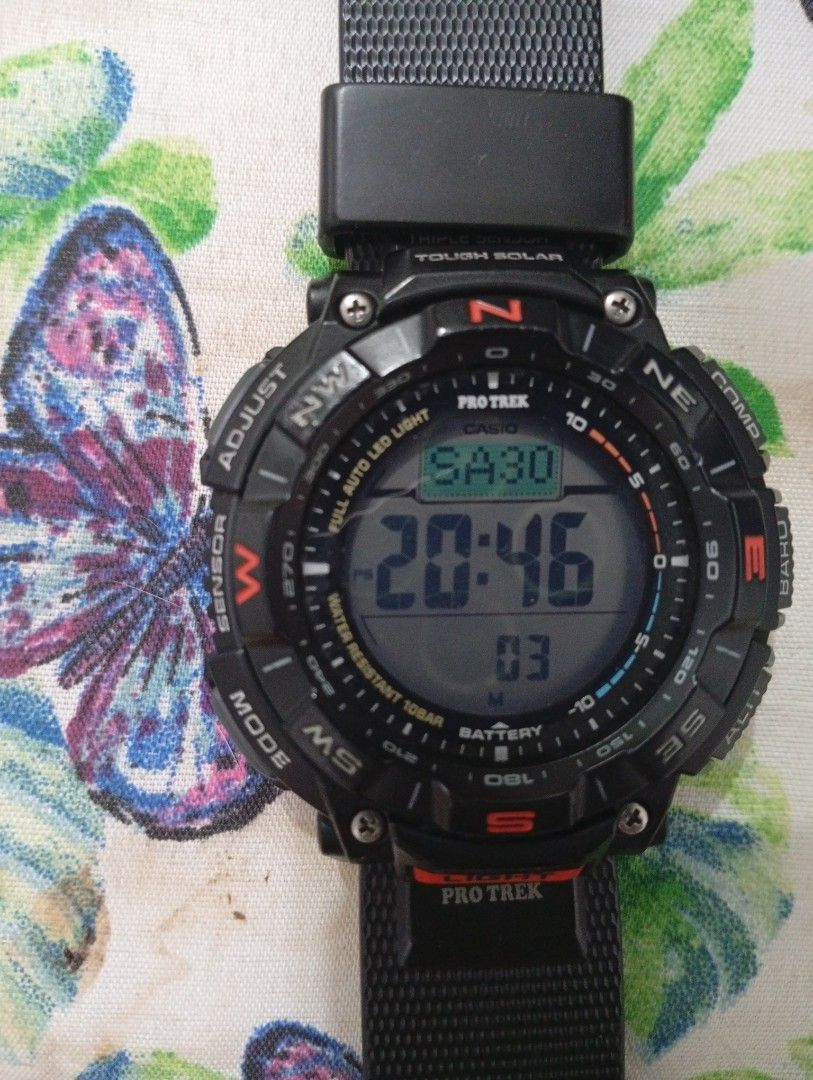Casio Pro Trek PRG-340 (Tough Solar / Triple Sensor) - Rush Sale (Category: Men's Watches) located in Manila. Submitted by garagehub (Listing ID 1440894321, Image 1). Description: 📌 QUICK SPECS: • Tough Solar (No battery change needed, charges via light) • Triple Sensor (Digital Compass, Altimeter, Barometer, Thermometer) • Duplex LCD Display (Clear dual-layer graphics) • 100m Water Resistant • Biomass eco-friendly materials, highly lightweight 
