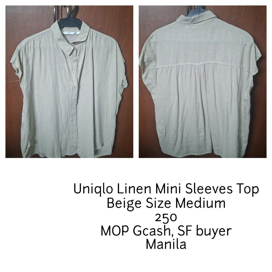 ASSORTED Uniqlo Tops for Sale (Category: Blouses) located in Manila. Submitted by grle8 (Listing ID 1440779069, Image 3). Description: Assorted Pre Loved Uniqlo Tops long sleeves, 3/4, mini sleeves, drape blouse teal, green, pink. blush, beige, grey MOP Gcash SF buyer expense.