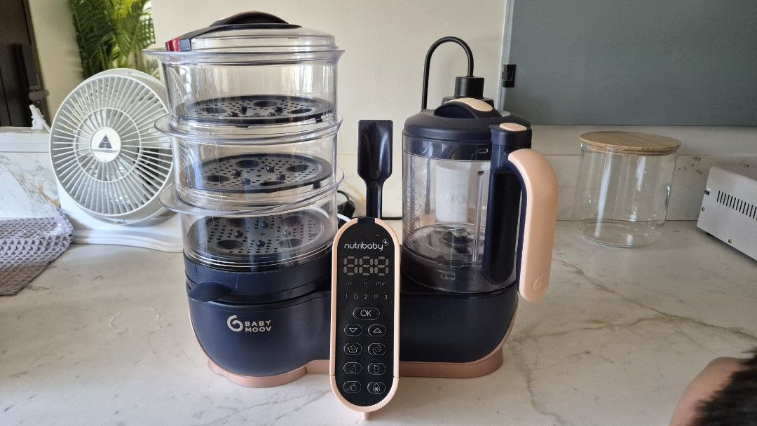 [NEGOTIABLE] Babymoov Nutribaby XL (Category: Weaning & Toddler Feeding) located in Pasig City. Submitted by hsyap (Listing ID 1440846337, Image 1). Description: Babymoov Nutribaby+ XL - 6in1 blender, steamer, food processor - gently used for 4 months (Feb-May 2026) - complete accessories, including manuals and box - still under warranty until Nov 2026 - RFS: baby prefers BLW style instead of purees - price: 11,000 +sf, slightly negotiable - ship