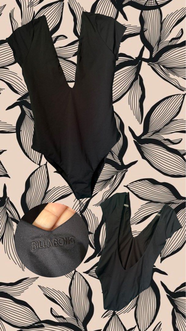 Billabong Black One-Piece Swimsuit (Category: Bikinis & Swimsuits) located in Panabo. Submitted by prettythriftedthings (Listing ID 1440775678, Image 1). Description: - Classic black one-piece swimsuit by Billabong. - Features a stylish deep V-neckline. - Includes short sleeves for added coverage. - Subtle textured fabric for a premium feel. - Ideal for swimming, beach days, or lounging by the pool. - Versatile and chic design..