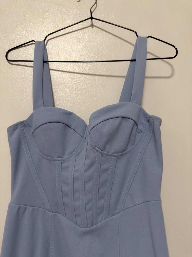 Blue Corset Midi Dress with Straps (Category: Dresses) located in Cabanatuan. Submitted by midaxadim (Listing ID 1440787720, Image 2). Description: - Blue midi dress - Corset bust and straps - Fitted silhouette - Ideal for a night out or special occasion -this is new but there’s a small fabric snag.