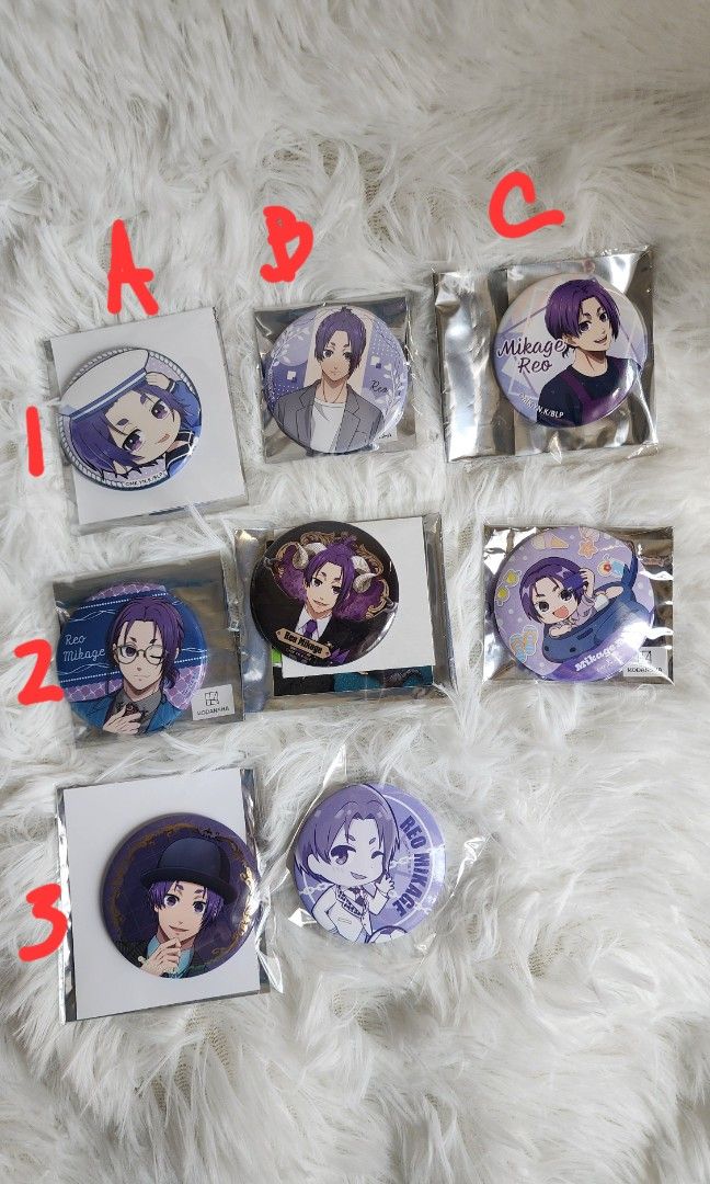 Blue Lock Mikage Reo Can Badge (Category: Character Goods) located in Manila. Submitted by quickocean (Listing ID 1440808376, Image 1). Description: 100 each last price Indicate which item to buy (i.e. 1A, 2A, 1B, etc.) SOLD:.