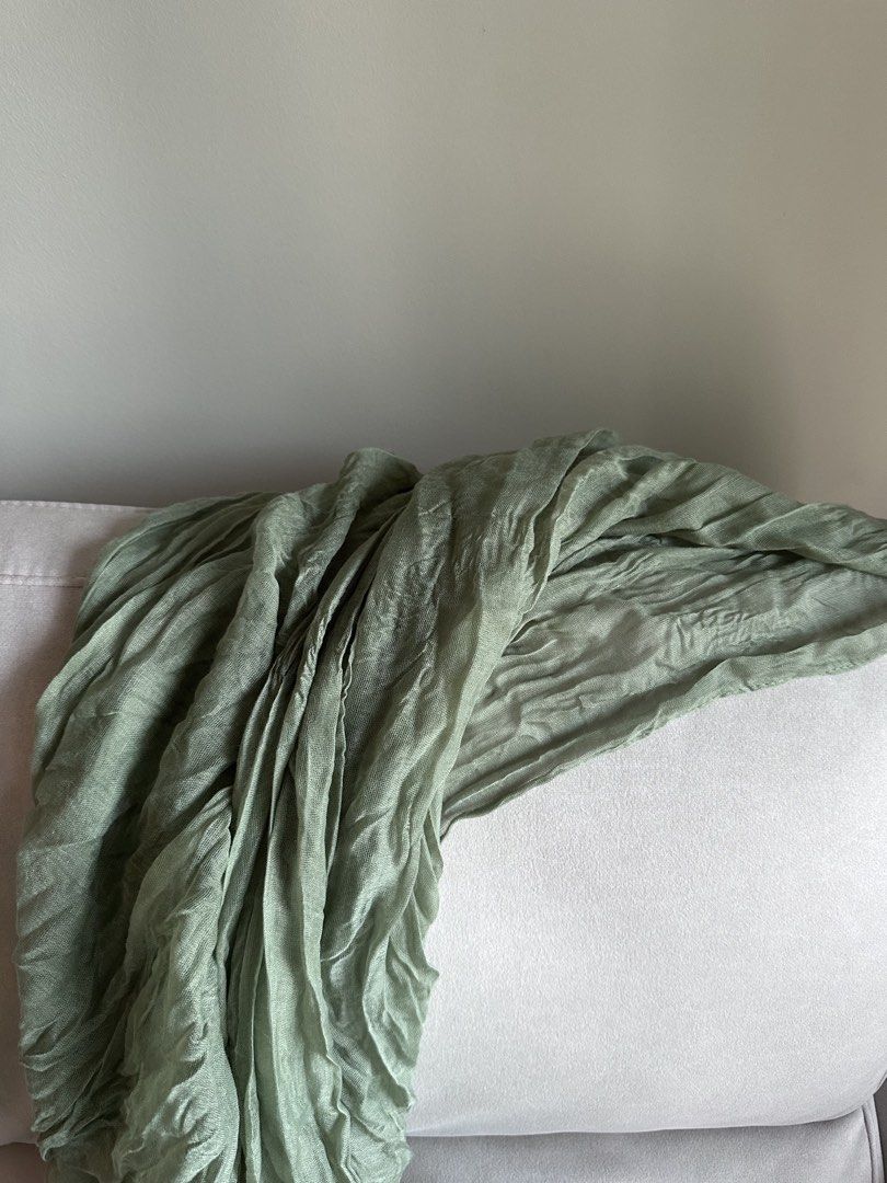Boho Crinkle Table Runner Sage Green468524176874547202