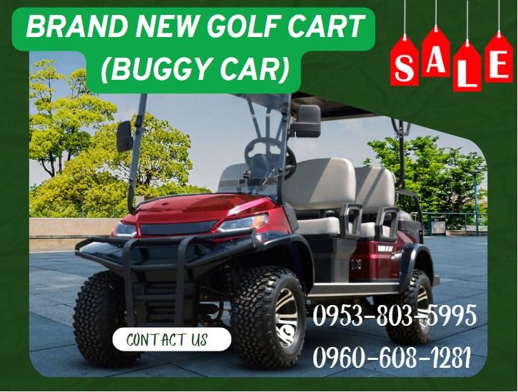BRAND NEW GOLF CART (BUGGY CAR) (Category: Industrial Equipment) located in Caloocan City. Submitted by nataliemor30968 (Listing ID 1440856983, Image 1). Description: ●Model A827.4+2 System 72V 7.5KW AC system ●Battery - LITHIUM BATTERY 73.6V 150AH ●Motor -USA Tech 48V/4KW AC Asynchronous Motor ●Controller - lvtong controller ●Tranaxle - USA Tech Transaxle with 16:1 gear ratio ●Charger - USA Tech Intelligent onboard charger 48V/25A, charging time