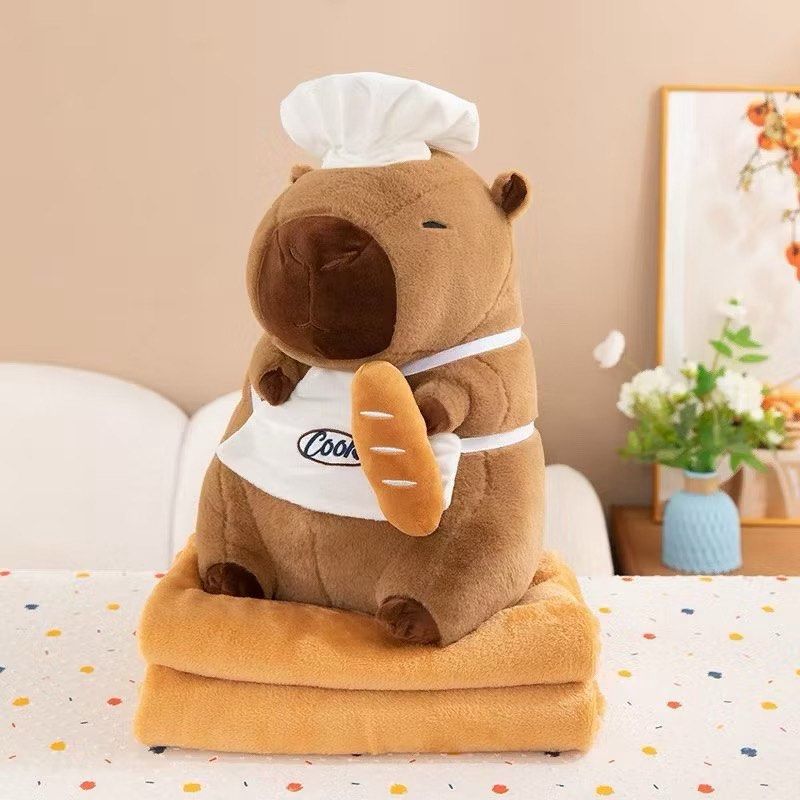 Capybara Baker Plush Toy Pillow with Blanket (Category: Plushies & Soft Toys) located in San Mateo. Submitted by ipeunluver (Listing ID 1440884148, Image 1). Description: RFS: Extra!.