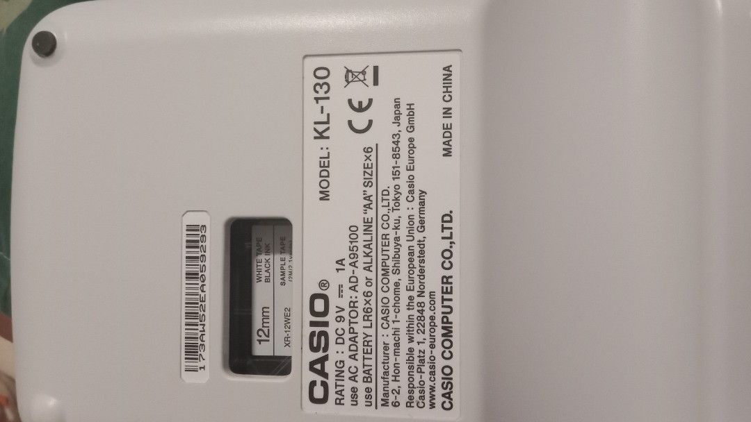 Casio KL-130 Label Printer468578132024381441