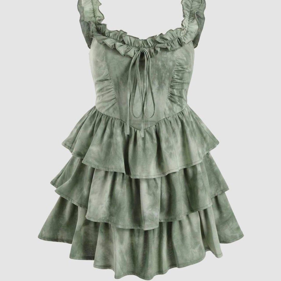 Cider green ruffle mini dress xs (Category: Dresses) located in Mandaue City. Submitted by cebufaithfully53 (Listing ID 1440867050, Image 1). Description: Used once Brand cider decluttering 🥰.
