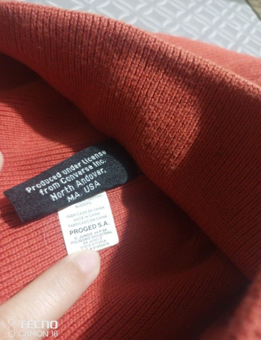 Converse Beanie Hat Orange Size M (Category: Caps & Hats) located in Manila. Submitted by vanilla_sandalwood (Listing ID 1440821763, Image 3). Description: 📌Pm for interested 📌 📌Note: Ask lang po kayo regarding sa item wag po kayo mahiya thanks😄 - Orange Converse beanie - Features iconic Converse logo - Made from warm, knitted material - Size M - Classic and simple design for everyday wear.