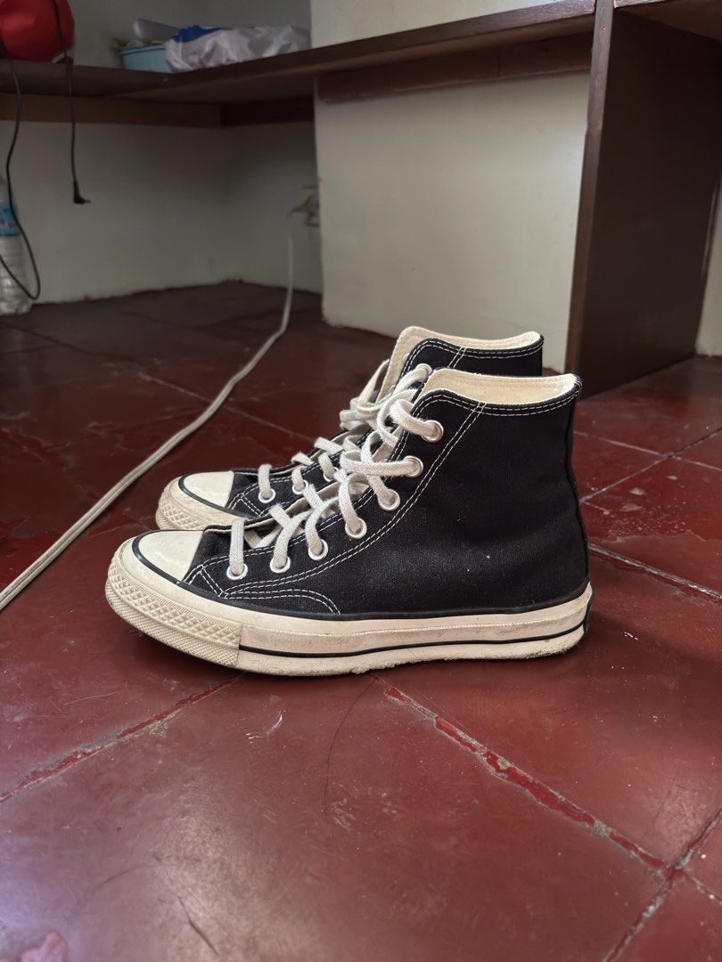Converse Chuck Taylor All Star High Top Black (Category: Sneakers) located in Manila. Submitted by _.ginny (Listing ID 1440811373, Image 3). Description: - Classic black high-top Converse - Size: 4.5 M / 6.5 W / 4.5 UK / 37 EU / 23.5 CM - RFS: No longer needed - Needs washing lang - w box, authentic, bought from converse official store from 🍊app - MOP: gcash / paymaya - MOD: lalamove (shouldered by the buyer) - intramuros, manila.