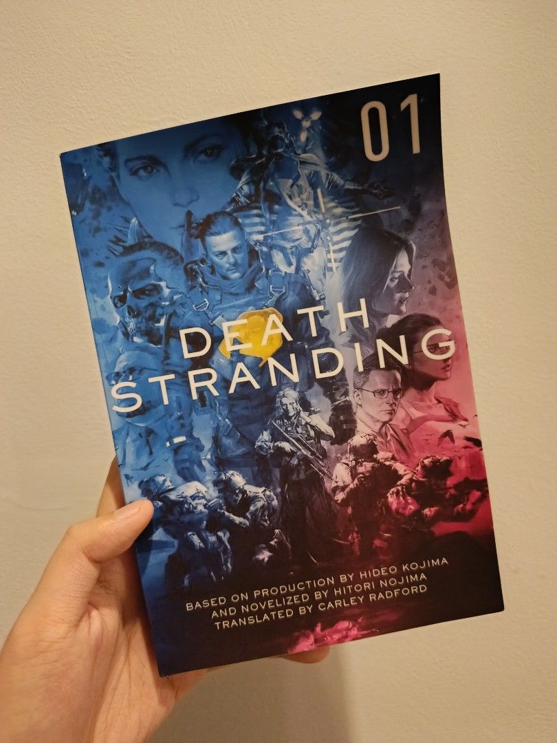 Death Stranding Novel Volume 1 (UNOFFICIAL) (Category: Storybooks) located in Pasig City. Submitted by vitaminsomnia (Listing ID 1440880690, Image 1). Description: ! THIS IS A REPRINT ! • Text is still readable • Never read, see flaws in 2nd image.