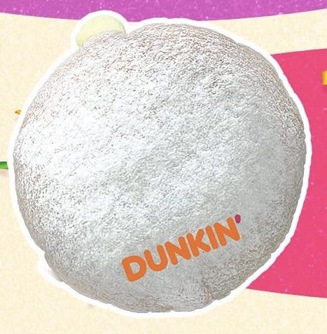 Dunkin' Bavarian Pillow (Category: Cushions & Throws) located in Manila. Submitted by thepasabuygurlie (Listing ID 1440804524, Image 1). Description: - Adorable Dunkin' Bavarian Pillow - Covered in realistic powdered sugar detail - Super soft and squishy texture - Ideal for Dunkin' fans and collectors - Perfect for cuddling or as a decorative display piece - A fun and unique collectible item.