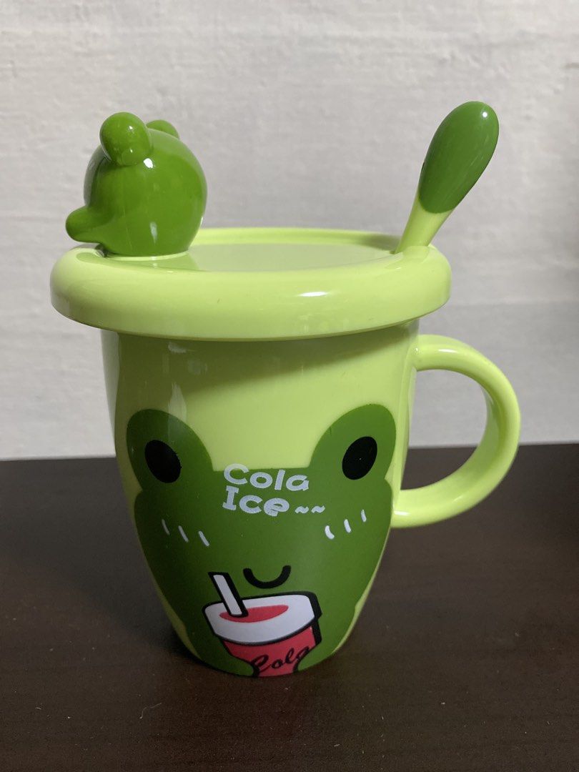Frog Plastic Mug with Lid & Spoon468768467410626561