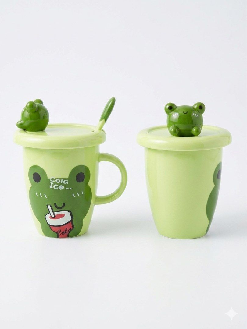 Frog Plastic Mug with Lid & Spoon468768467410626560
