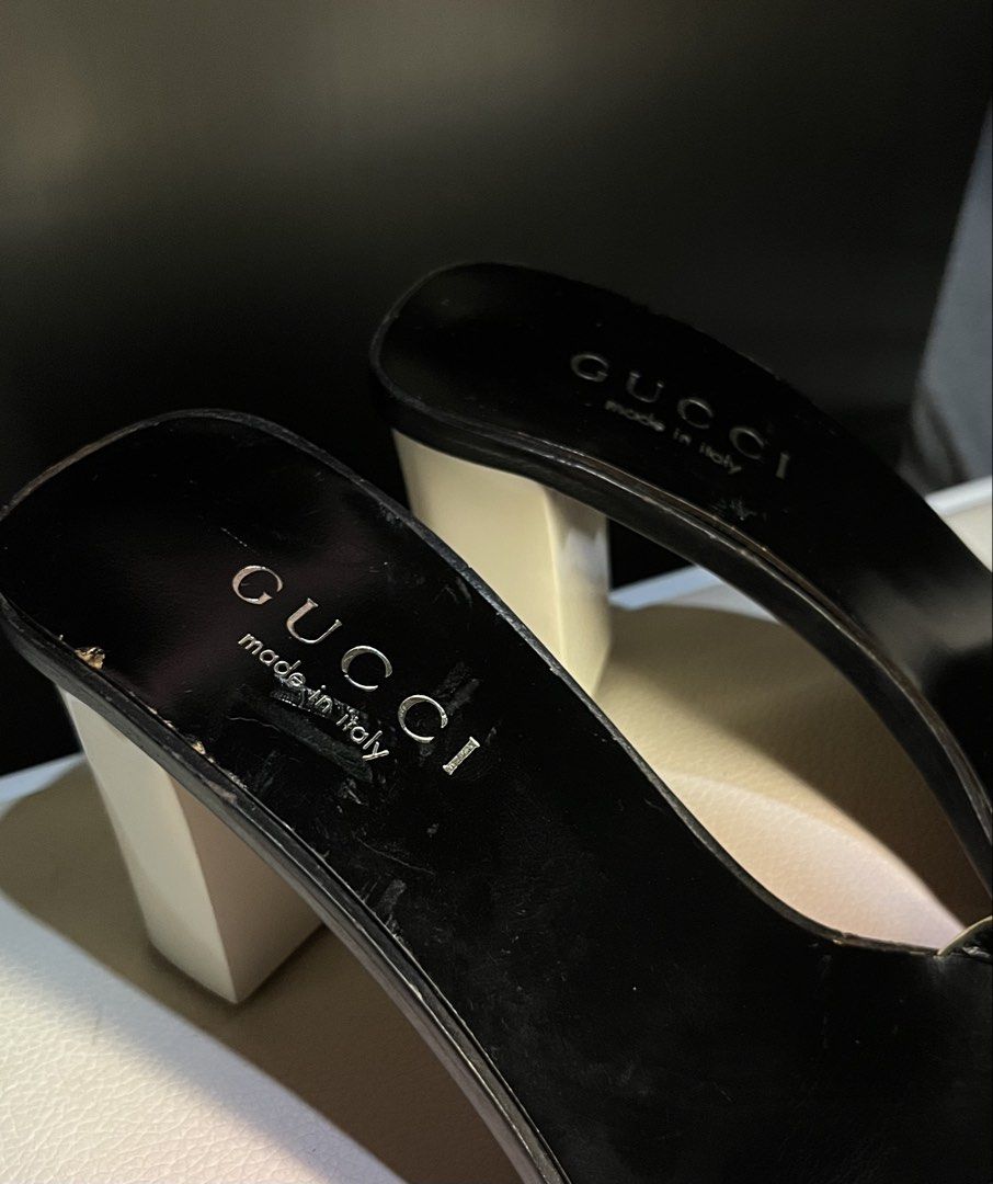 GUCCI Logo Heel Sandals Mules Pumps (Category: Sneakers & Footwear) located in Cebu City. Submitted by luv.vintage (Listing ID 1440839360, Image 3). Description: size is 36C (23cm) coded.