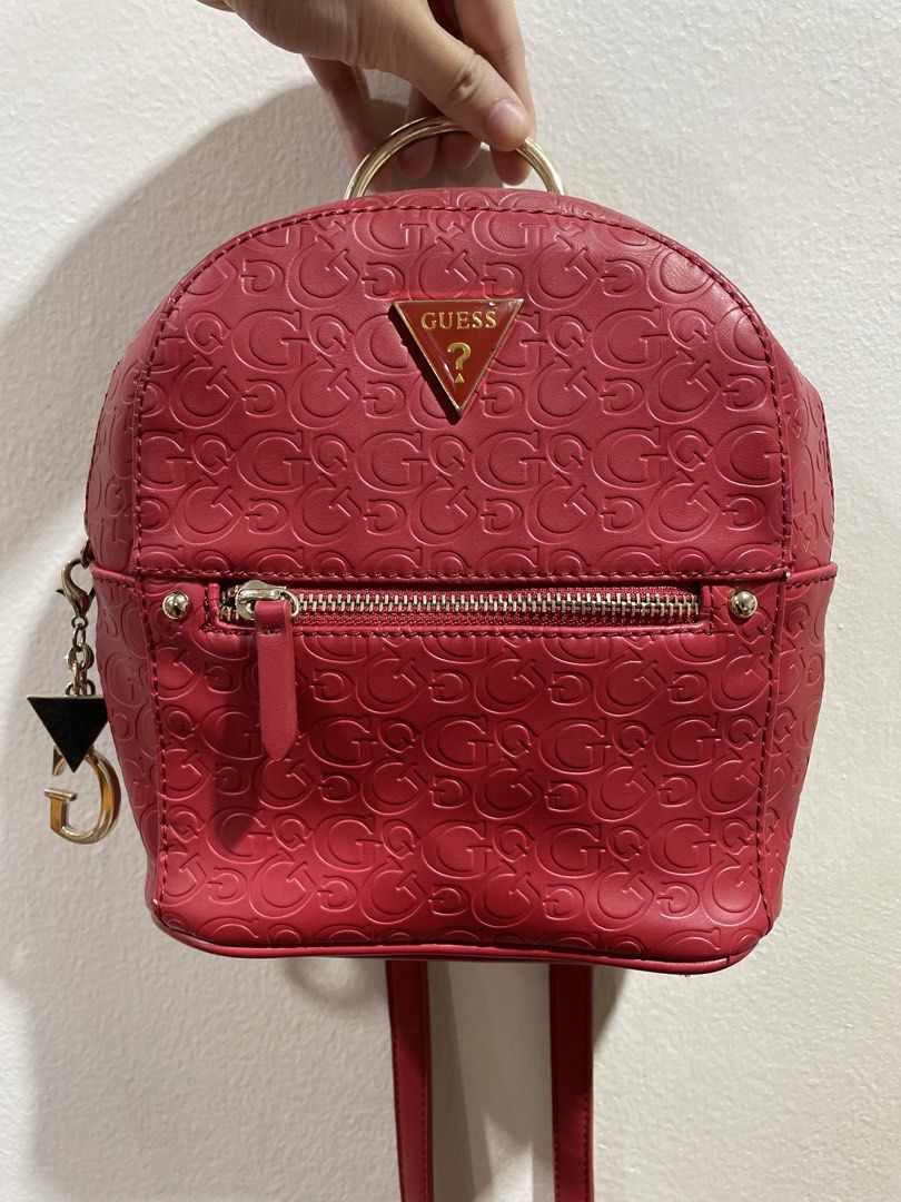 Guess Red Monogram Mini Backpack (Category: Backpacks) located in Manila. Submitted by russhh (Listing ID 1440821919, Image 1). Description: Guaranteed Authentic Guess Mini Bag Never used just stocked Loc: Manila MOP: Bank Transfer.