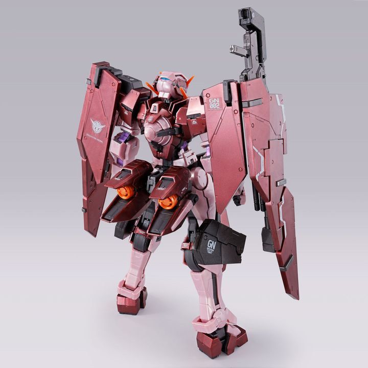 MG 1/100 GUNDAM DYNAMES(TRANS-AM MODE)[METALLIC GROSS INJECTION (Category: Gundam Model Kits) located in Singapore. Submitted by rjaymanla39054 (Listing ID 1440861177, Image 1). Description: - Metallic red Gundam model - Features the GN-003 Kyrios from Celestial Being - Detailed design with weapons included - Ideal for collectors and display.
