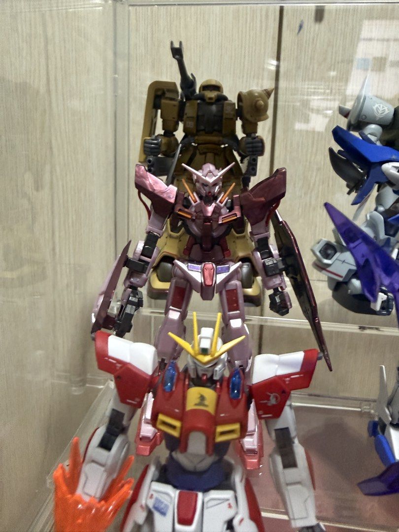 Gundam Model Kits Collection - Various Models (Category: Gundam Model Kits) located in Singapore. Submitted by leongwt7 (Listing ID 1440874586, Image 3). Description: 11 assembled HG 1/144 Gundam model kits Sell as a set Display shelf not included.