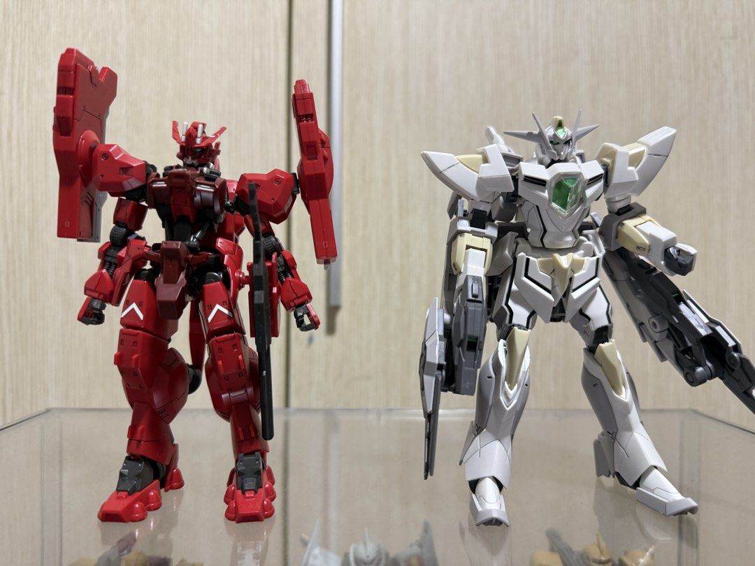 Gundam Model Kits Collection - Various Models (Category: Gundam Model Kits) located in Singapore. Submitted by leongwt7 (Listing ID 1440874586, Image 2). Description: 11 assembled HG 1/144 Gundam model kits Sell as a set Display shelf not included.