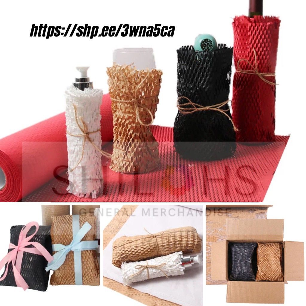 Honeycomb paper wrappers (Category: Craft Supplies & Tools) located in San Mateo. Submitted by annecruzh14891 (Listing ID 1440864060, Image 2). Description: - Versatile honeycomb paper wrappers - Ideal for gift wrapping, flower arrangements, and item protection - Available in various size and length. send us a dm. - Color options: Kraft brown, White, Black, Red - Adds a unique, textured, and elegant touch - Eco-friendly packaging solution.
