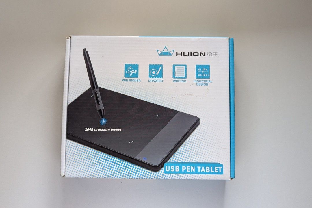HUION USB Pen Tablet with Pen (Category: Other Accessories) located in Manila. Submitted by sunsetsandhues (Listing ID 1440763933, Image 2). Description: Huion H420 Graphics USB Pen Tablet With 2048 Pressure Digital Pen Color: Black Dimension: 176 X 111 X 7.5mm Active/ Working Area:106 × 64.6mm Net Weight: 167g Pen Resolution: 4000 LPI (Line Per Inch) Pen Pressure: 2048 Levels Interface Support: USB Digital Pen: Pen68 Sensing Height: 12mm Report 