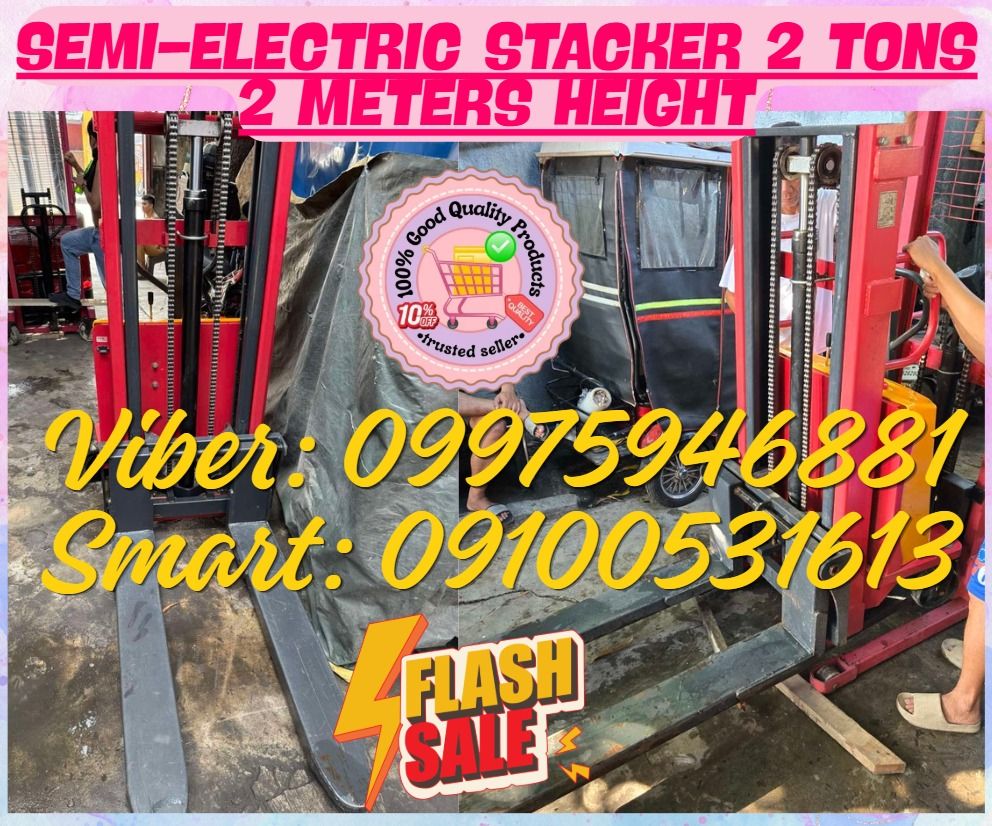 hydraulic forklift semi electric stacker 2 tons with 2m lifting height (Category: Home Improvement Tools & Accessories) located in Manila. Submitted by marielhyn-09975946881 (Listing ID 1440866983, Image 1). Description: 🌏 We Can Deliver Nationwide 👉 AP Cargo, LBC & Lalamove (🛳️ Sea /✈️ Air Freight) 📍HURRRYYYY!!! BUY NOW!!! & GET LESS DISCOUNT 📍WE'RE ON SALE ❗️ ✅💯 Guaranteed Seller ✅ High Quality Products ✅💯 Legit Distributor ✅ Complete Do