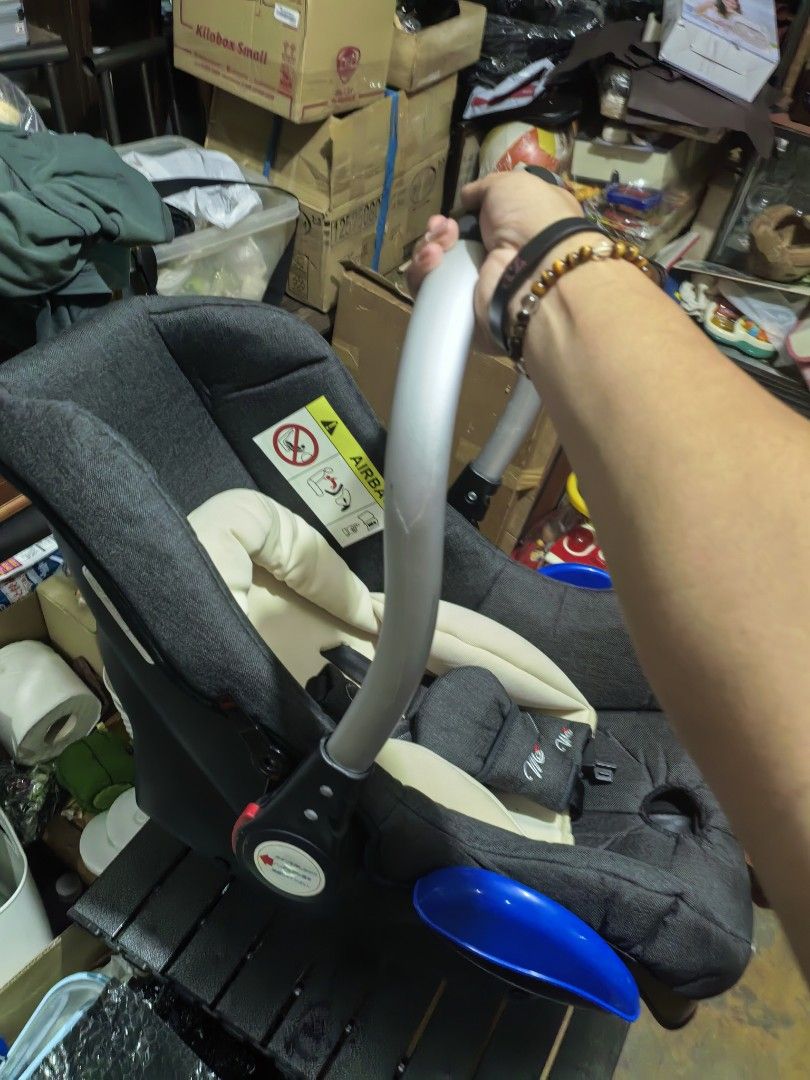 Infant Car Seat - MC (Category: Car Seats) located in Cebu City. Submitted by dudes_villanueva (Listing ID 1440950996, Image 2). Description: Infant Car Seat - MC 📌 Featuring a dark gray fabric and a light beige head support pillow. 📌 Rocking Feature. 📌 In excellent condition. Sold as is. Check all pictures for details..
