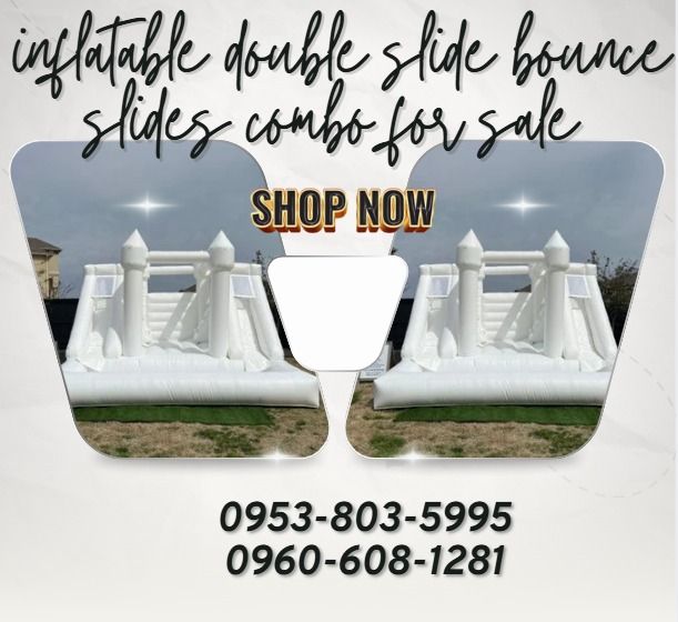 inflatable double slide bounce slides combo for sale (Category: Everything Else Others) located in Caloocan City. Submitted by michealaus73574 (Listing ID 1440859510, Image 1). Description: ●SIZE: 6*4.5*3.49m ●MATERIAL : 0.55mm Plato PVC ●WEIGHT: 110KG.