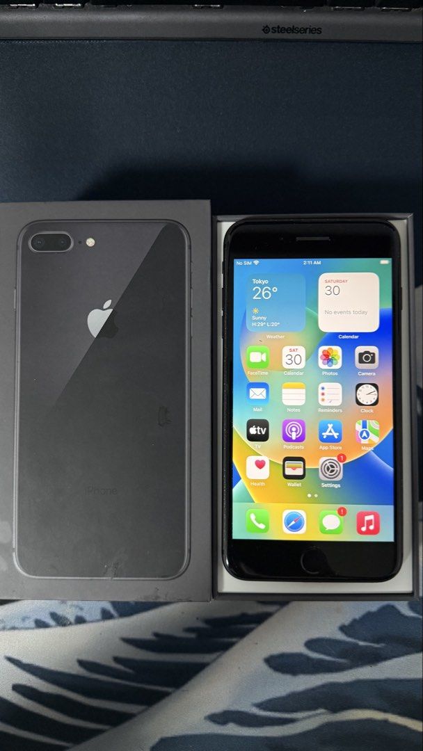 iphone 8 plus 64gb (Category: iPhone 8 Series) located in Muntinlupa City. Submitted by tys_stuff (Listing ID 1440854905, Image 1). Description: iphone 8 plus 64 gb 77% battery health open line with original box (no charger and cable) bought in japan can do meetups in alabang area buyer shoulders shipping fee .