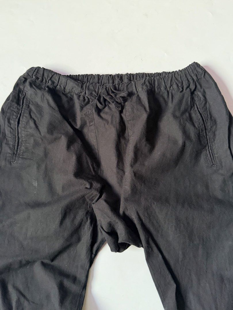 Junya Watanabe Drop Crotch Pants Black (Category: Trousers) located in Baguio. Submitted by themgarbage (Listing ID 1440877803, Image 2). Description: Size tagged: Issue:Missing washtag Waistline:29 Length:37.5 Thighs:12.5 Opening:8.