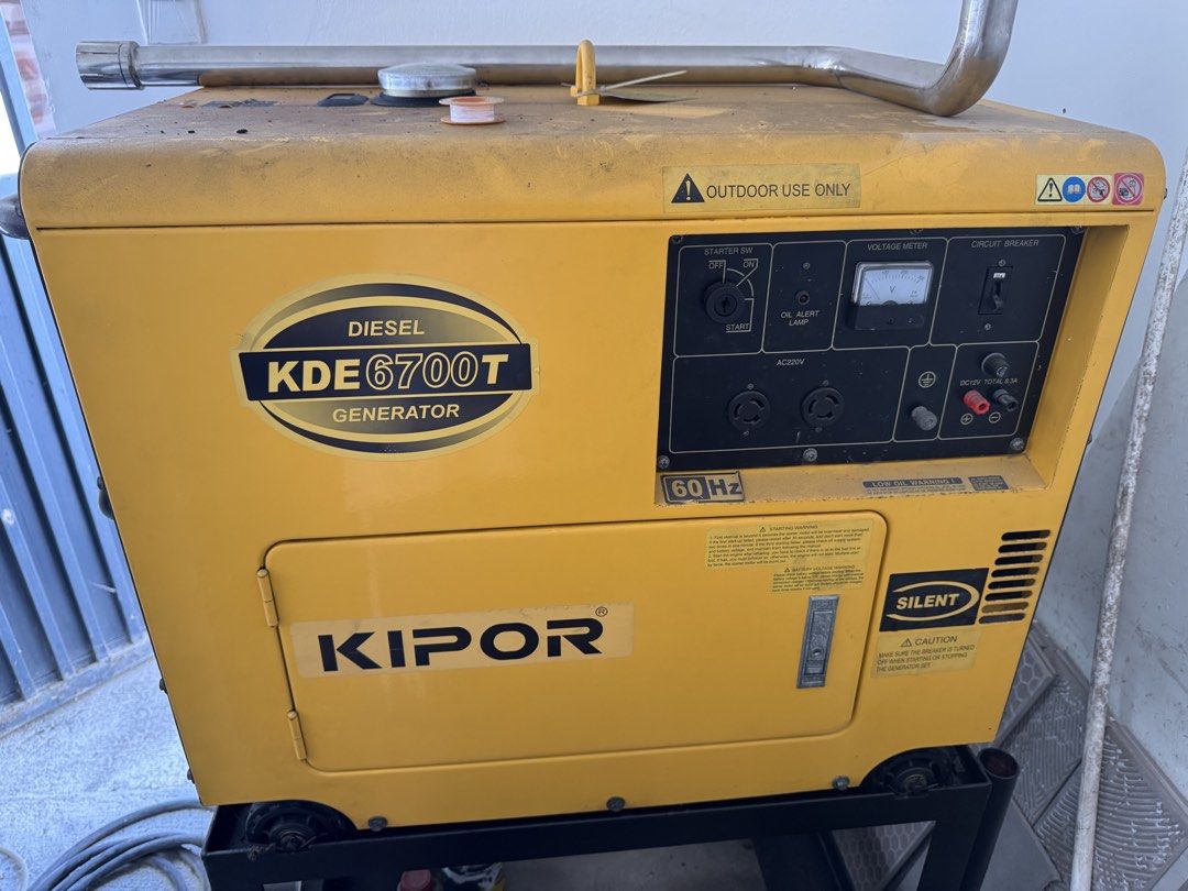KIPOR KDE6700T Diesel Generator (Category: Construction Tools & Equipment) located in Manila. Submitted by cpc417238 (Listing ID 1440814762, Image 1). Description: Kipor 5kva diesel. Php 35,000.00 Paranaque city area. Call/text 09178958953.