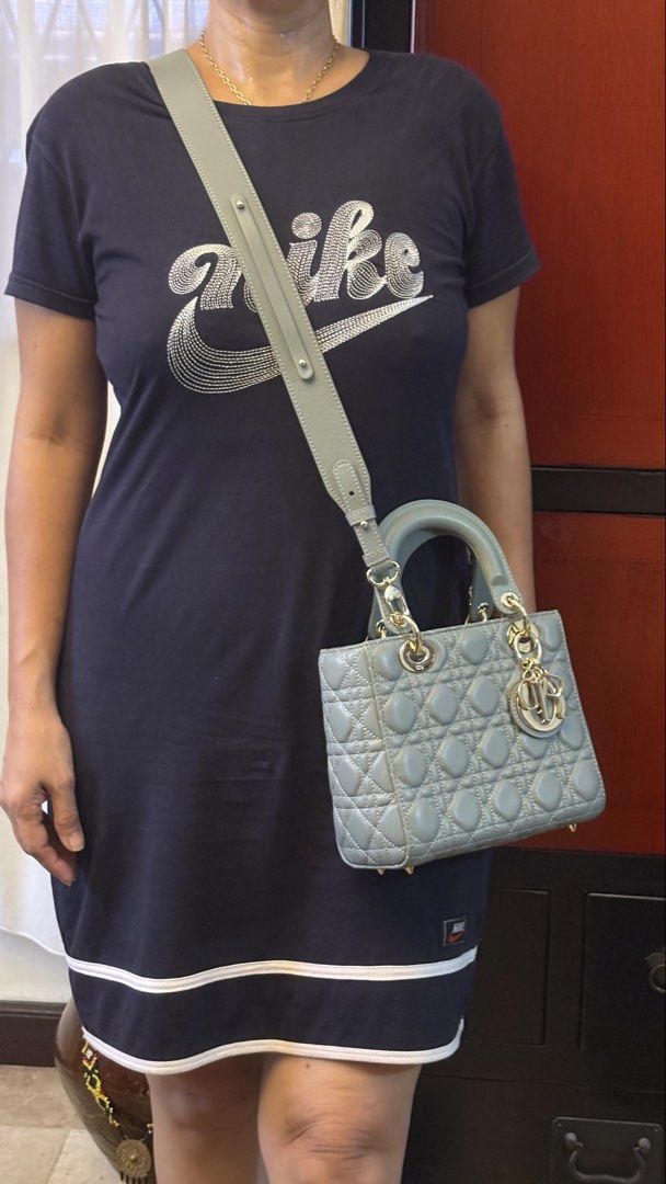 Lady Dior Small (Category: Luxury Bags & Wallets) located in Mandaue City. Submitted by jane2872 (Listing ID 1440888265, Image 3). Description: - Lady Dior Bag - Small Size - Iconic Quilted Cannage Pattern - Color Powder Blue - Includes Shoulder Strap - with Dust Bag - Pristine Condition (Inside & Out) - Versatile for Day or Night Use.