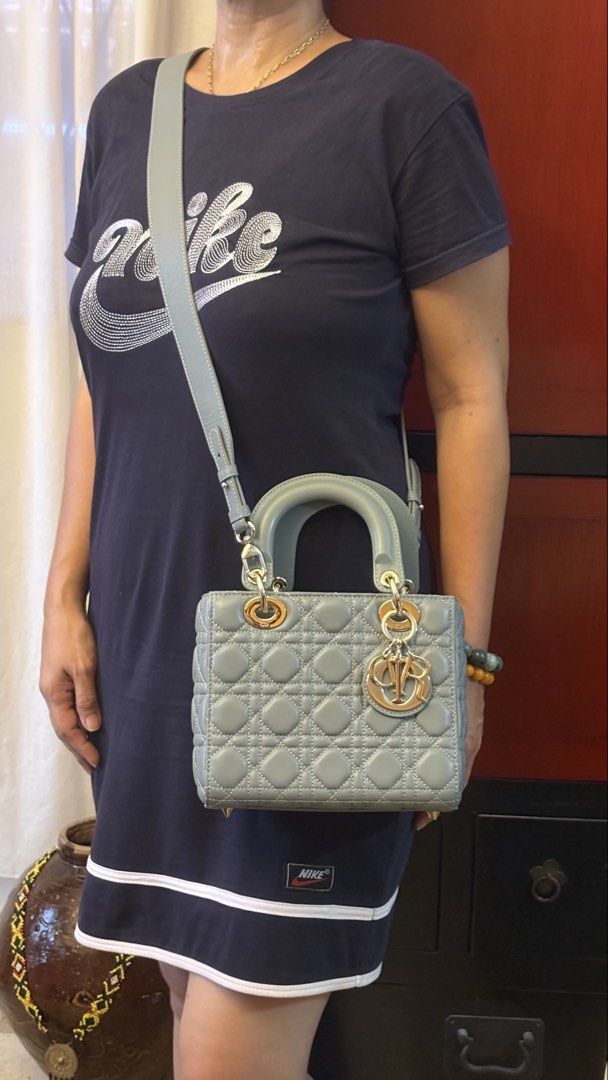 Lady Dior Small (Category: Luxury Bags & Wallets) located in Mandaue City. Submitted by jane2872 (Listing ID 1440888265, Image 2). Description: - Lady Dior Bag - Small Size - Iconic Quilted Cannage Pattern - Color Powder Blue - Includes Shoulder Strap - with Dust Bag - Pristine Condition (Inside & Out) - Versatile for Day or Night Use.