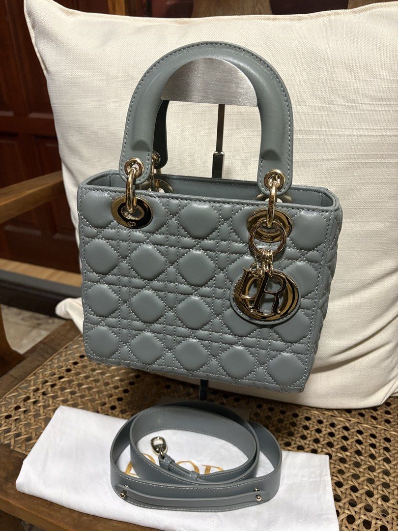 Lady Dior Small (Category: Luxury Bags & Wallets) located in Mandaue City. Submitted by jane2872 (Listing ID 1440888265, Image 1). Description: - Lady Dior Bag - Small Size - Iconic Quilted Cannage Pattern - Color Powder Blue - Includes Shoulder Strap - with Dust Bag - Pristine Condition (Inside & Out) - Versatile for Day or Night Use.