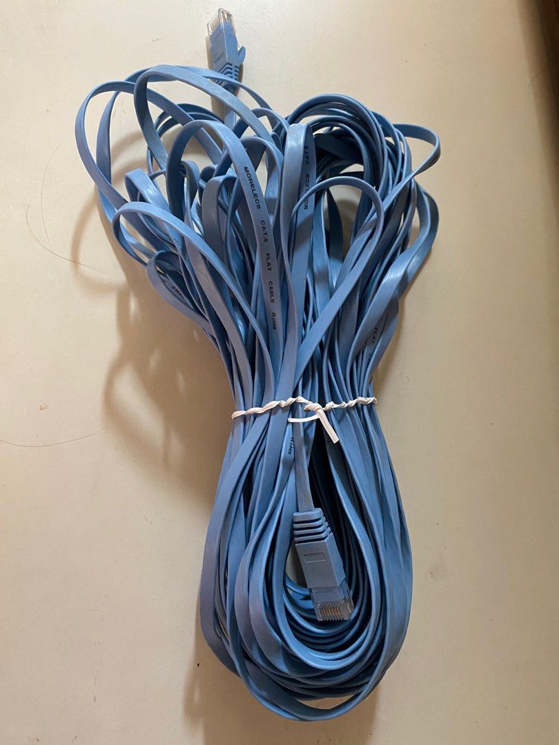 LAN cable （分類：電腦線、轉接線及轉換器）位於 Hong Kong。 由 irenelsk99 提交（商品編號 1440773398，圖片 2）。簡介： 20m MORELECS CAT.6 FLAT CABLE RoHS。