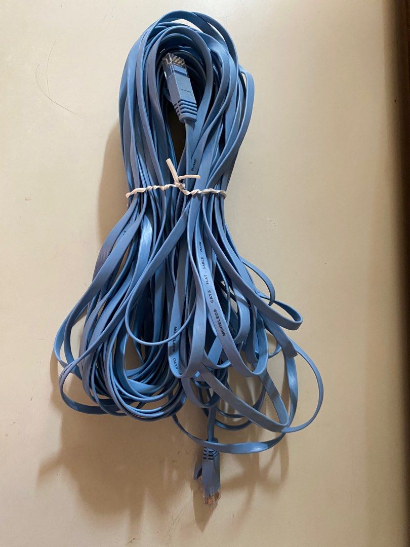 LAN cable （分類：電腦線、轉接線及轉換器）位於 Hong Kong。 由 irenelsk99 提交（商品編號 1440773398，圖片 3）。簡介： 20m MORELECS CAT.6 FLAT CABLE RoHS。