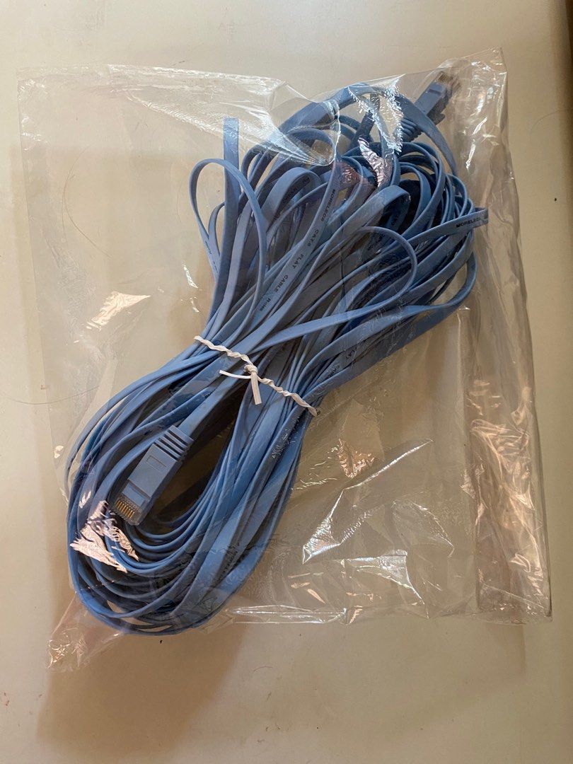 LAN cable （分類：電腦線、轉接線及轉換器）位於 Hong Kong。 由 irenelsk99 提交（商品編號 1440773398，圖片 1）。簡介： 20m MORELECS CAT.6 FLAT CABLE RoHS。