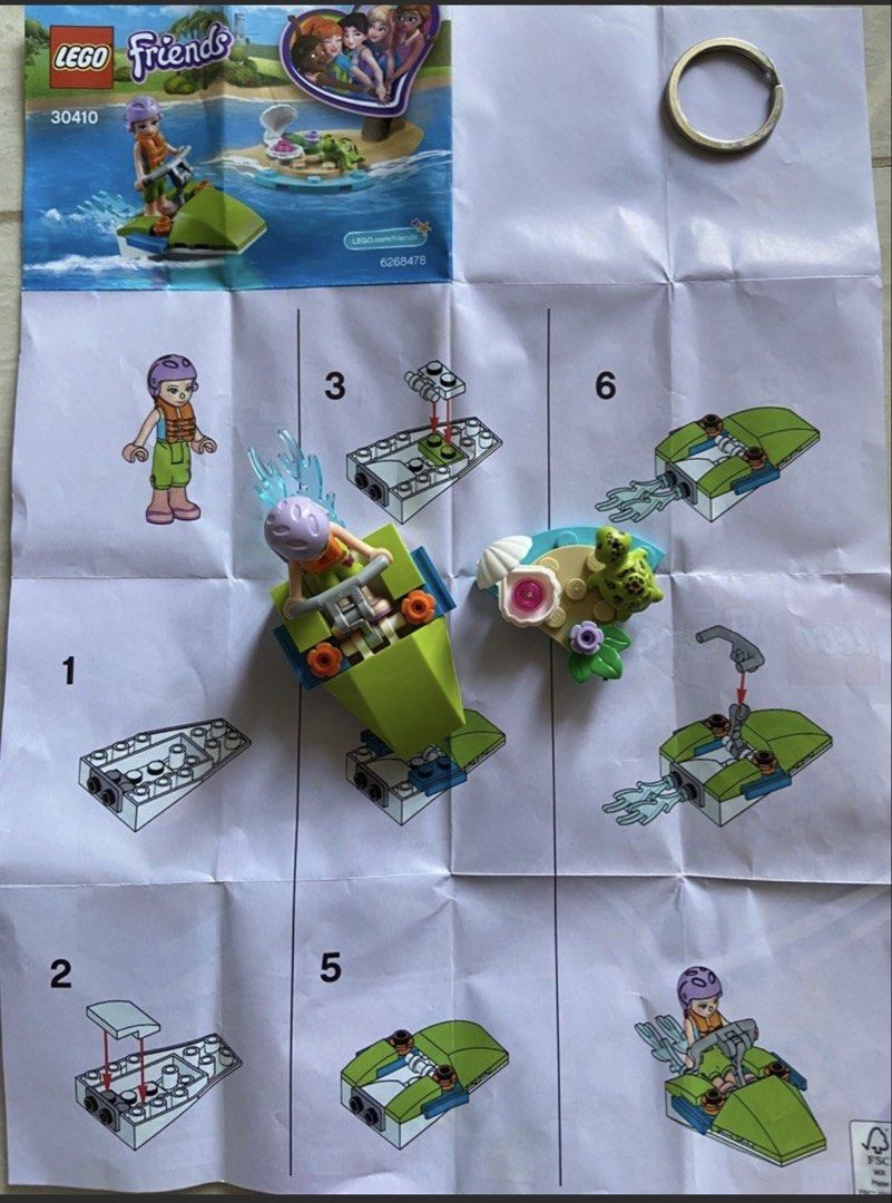 LEGO Friends 30410 Water Scooter & Turtle (Category: Toys & Games) located in Singapore. Submitted by pt2021 (Listing ID 1440873843, Image 1). Description: - pre-built LEGO Friends Set 30410 - Building instructions provided - Ideal for imaginative play - Perfect gift for LEGO Friends fans - buyer please self collect.