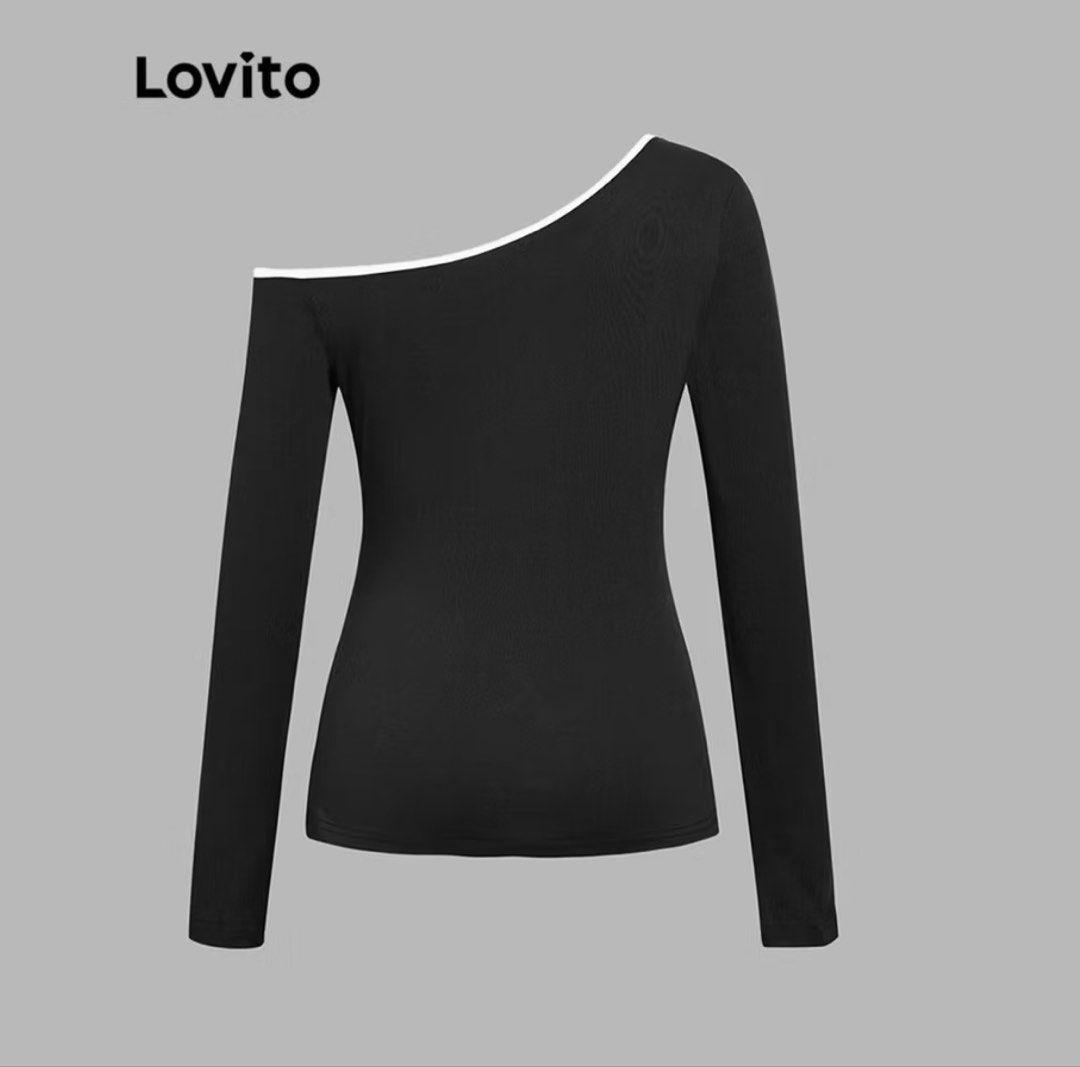 Lovito Black Off-Shoulder Long Sleeve Top (Category: Blouses) located in Manila. Submitted by kler_bear. (Listing ID 1440910465, Image 2). Description: worn ONCE .