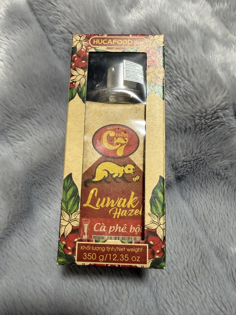 Luwak Hazel Ground Coffee 350g (Category: Beverages) located in Quezon City. Submitted by jshoppppp (Listing ID 1440904734, Image 1). Description: - HUCAFOOD Luwak Hazel Ground Coffee - 350g pack - Made with 99.99% premium pure coffee - Synthetic hazelnut flavor - Blend: 50% Cau Dat Arabica, 50% Honey Robusta - Expiration Date: 06/04/2028 BPI, BDO, Gcash Delivery c/o buyer .