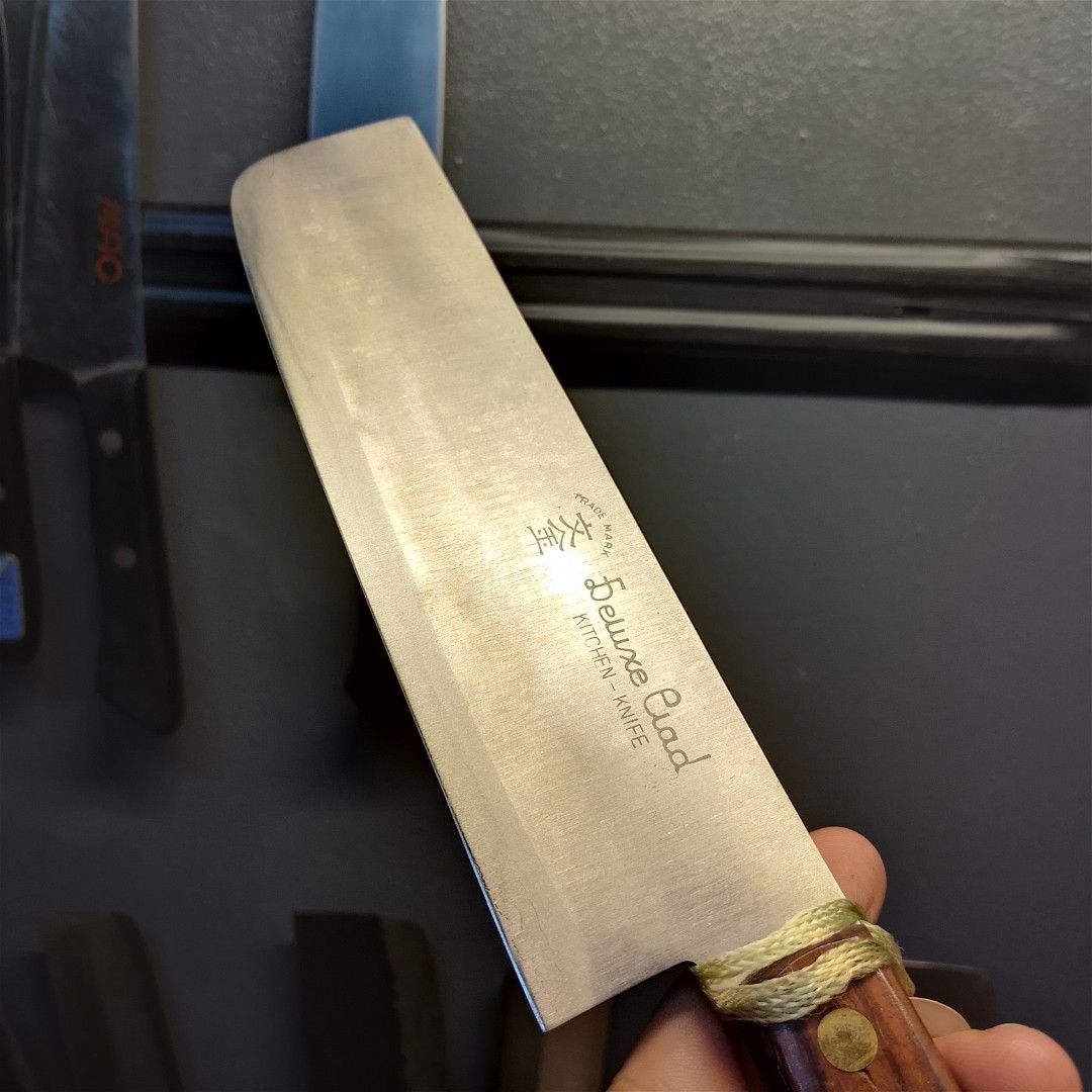 NAKIRI BRAND NEW Kitchen Knife (Category: Knives & Chopping Boards) located in Cebu City. Submitted by rk_kutsilyo (Listing ID 1440933629, Image 3). Description: ‼️SALE‼️ NAKIRI 🔪 SAN-MAI Carbon Steel Core 🇯🇵 JAPAN SURPLUS ⚠️ "AS IS WHERE IS" Conditions visible in Photos ✅ READY TO USE, Cleaned and Sharpened 📍Talamban, Cebu 🛵 Delivery thru MAXIM 1000 only‼️ + df.