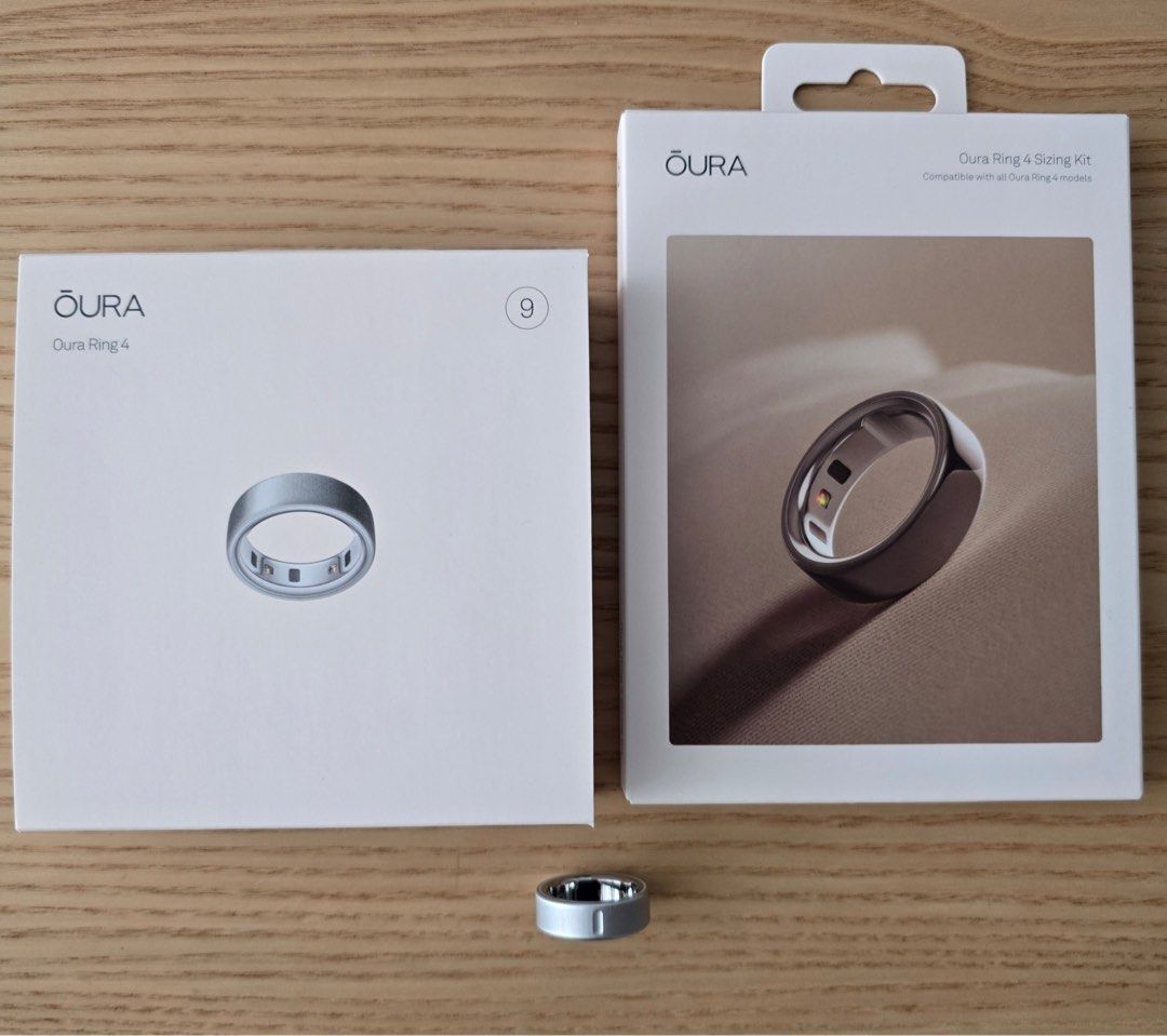 Oura Ring 4, Size 9, Stealth (Silver), Mobile Phones & Gadgets