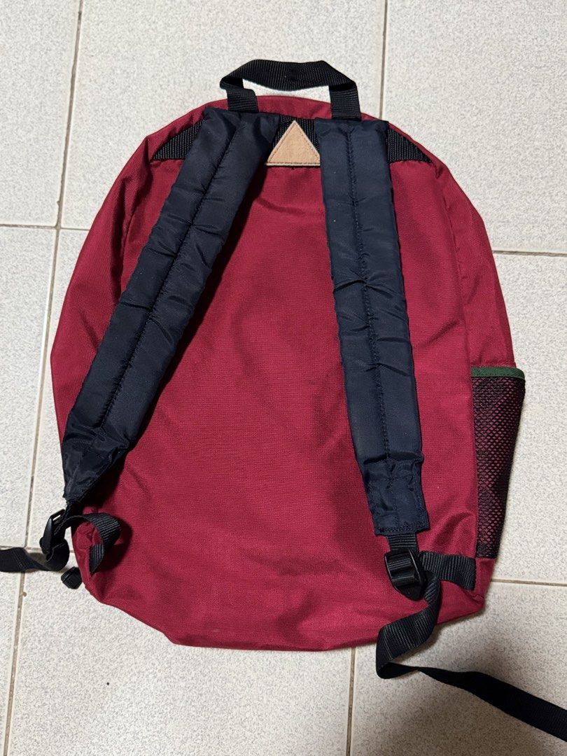 Outdoor Products Red Backpack Made in USA (Category: Backpacks) located in Manila. Submitted by grindnthrift (Listing ID 1440805979, Image 2). Description: - Classic red backpack from Outdoor Products - Made in the USA - Multiple zippered pockets for organization - Drawstring closure on one compartment - Durable material, built to last - Perfect for everyday use or travel adventures.