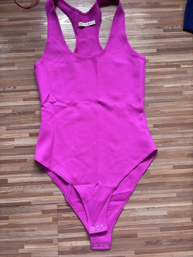 PATTON Pink Racerback Bodysuit Size S (Category: Sleeveless) located in Cordova. Submitted by preloved_branded01 (Listing ID 1440789860, Image 1). Description: - Pink bodysuit from PATTON - Racerback style - Snap closure at the bottom - Stretchy material - Perfect for layering or wearing solo.