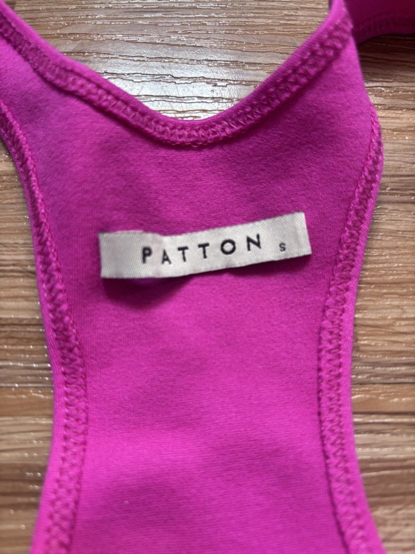 PATTON Pink Racerback Bodysuit Size S (Category: Sleeveless) located in Cordova. Submitted by preloved_branded01 (Listing ID 1440789860, Image 2). Description: - Pink bodysuit from PATTON - Racerback style - Snap closure at the bottom - Stretchy material - Perfect for layering or wearing solo.