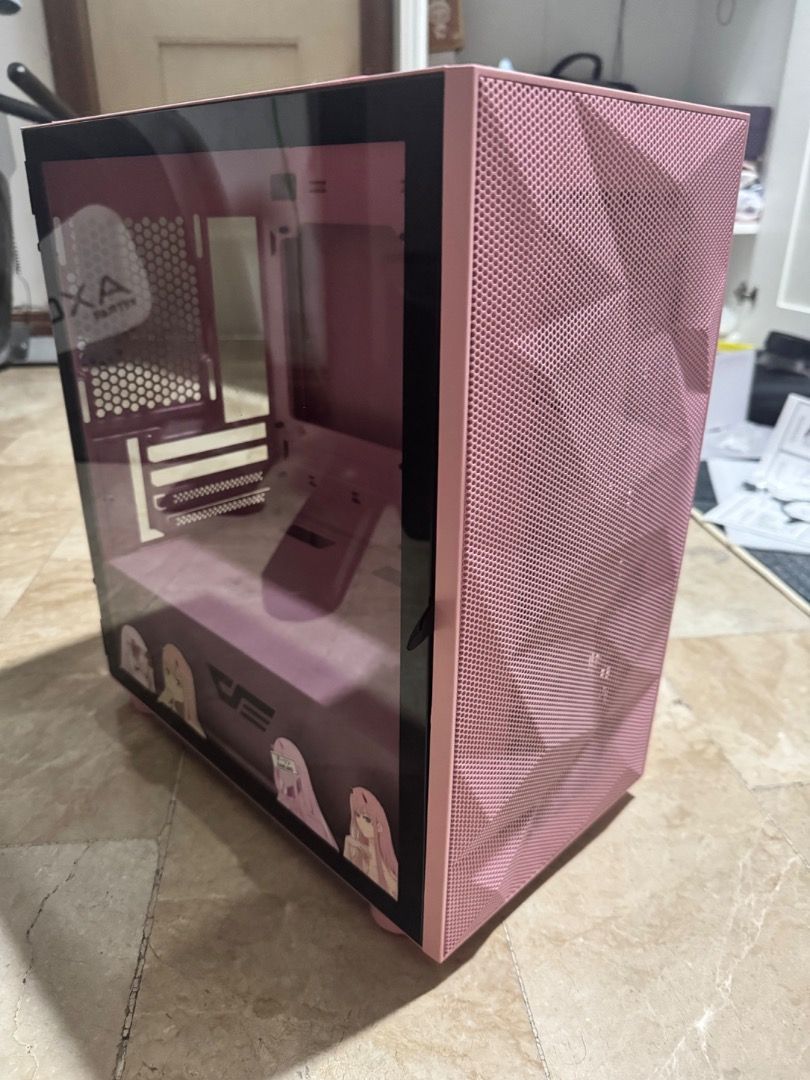 PC Case (Category: Computer Parts) located in Caloocan City. Submitted by gringohida69356 (Listing ID 1440944083, Image 3). Description: - Pink ATX PC Case - Tempered Glass Side Panel - PSU Shroud - Includes 6 YGT RGB Fans - YGT RGB Controller included - Ideal for custom PC builds.
